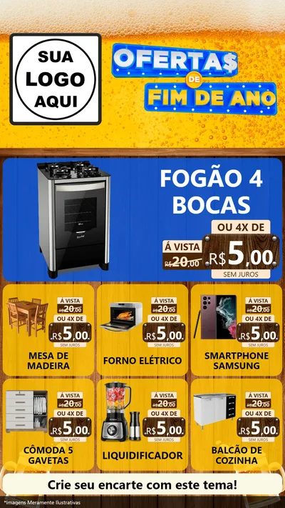 Modelo de Rede Social para Stories com o tema Ofertas de Fim de Ano para Móveis e Eletro