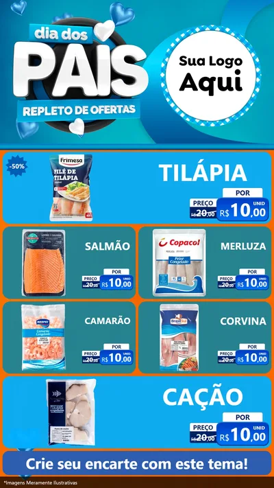 Modelo de TV para TV Vertical com o tema Dia Dos Pais Repleto de Ofertas para Peixaria