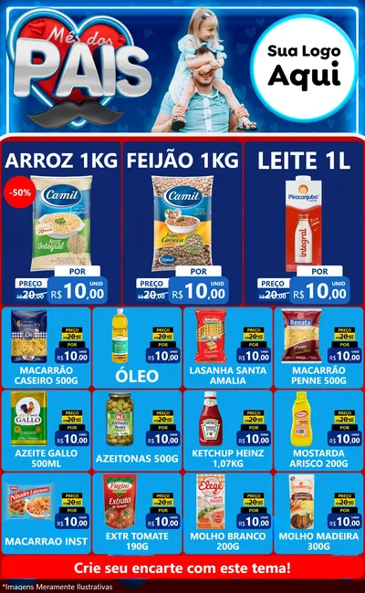 Modelo de Encarte para Encarte Grande com o tema Mês Dos Pais para Supermercado