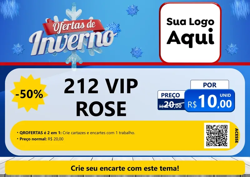 Modelo de Cartaz para Cartaz A4 Horizontal com o tema Ofertas de Inverno para Perfumes