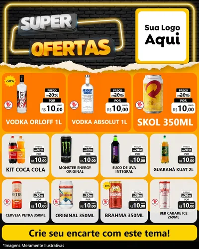 Modelo de Rede Social para Feed Instagram com o tema Super Ofertas para Distribuidora de bebidas
