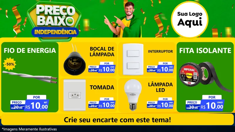 Modelo de TV para TV Horizontal com o tema Preço Baixo de Independência para Materiais Elétricos