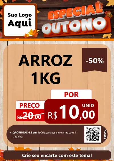 Modelo de Cartaz para Cartaz A4 Vertical com o tema Especial Outono para Supermercado