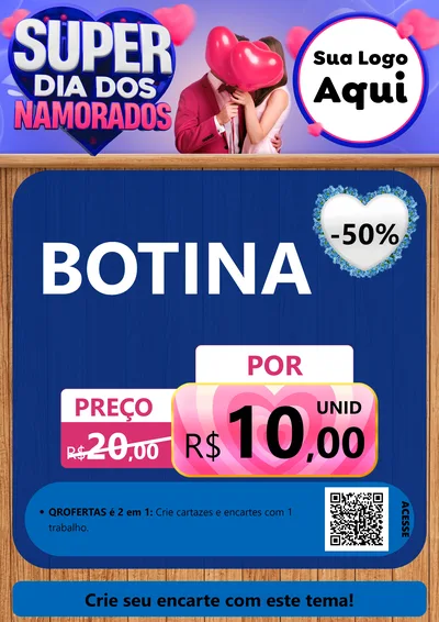 Modelo de Cartaz para Cartaz A4 Vertical com o tema Super Dia dos Namorados para Agropecuária