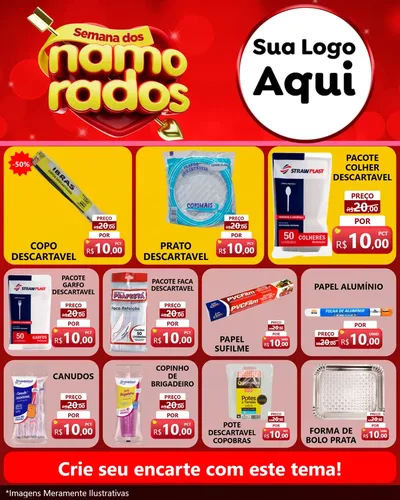 Modelo de Rede Social para Feed Instagram com o tema Semana dos namorados para Embalagens