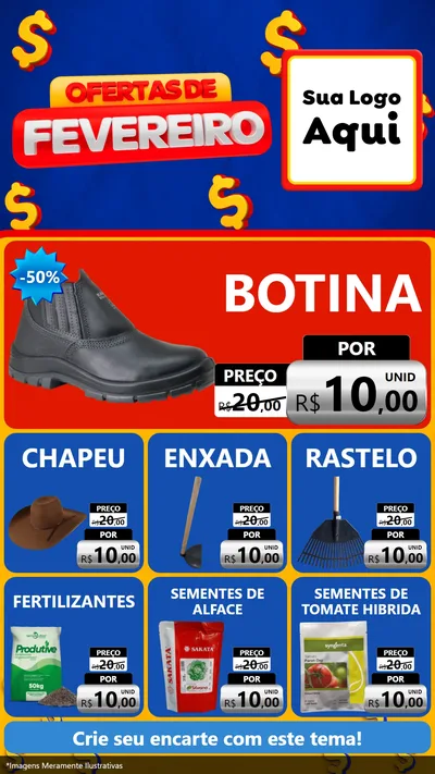 Modelo de Rede Social para Stories com o tema Ofertas de Fevereiro para Agropecuária