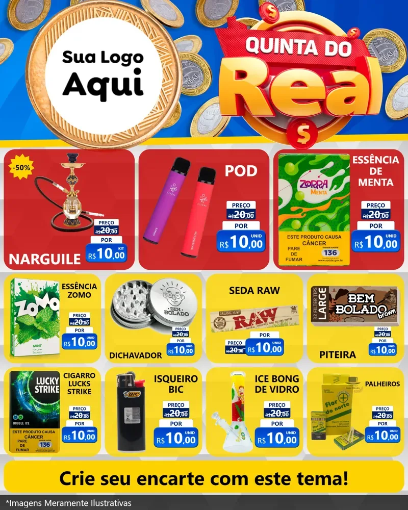 Modelo de Rede Social para Feed Instagram com o tema Quinta do Real para Tabacaria