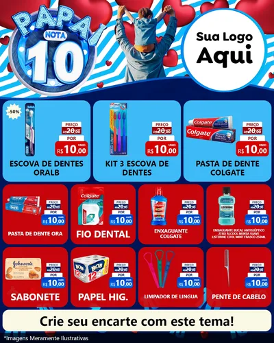 Modelo de Rede Social para Feed Instagram com o tema Papai Nota 10 para Higiene Pessoal