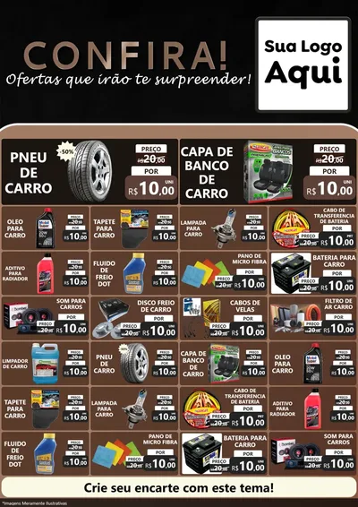 Modelo de Encarte para Encarte A4 Vertical com o tema Confira! Ofertas que irão te surpreender! para Auto peças