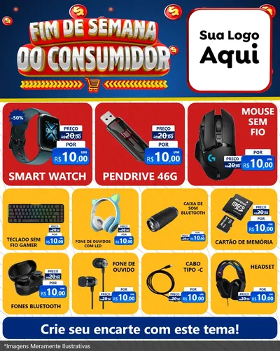 Modelo de Rede Social para Feed Instagram com o tema Fim de Semana do Consumidor para Informática