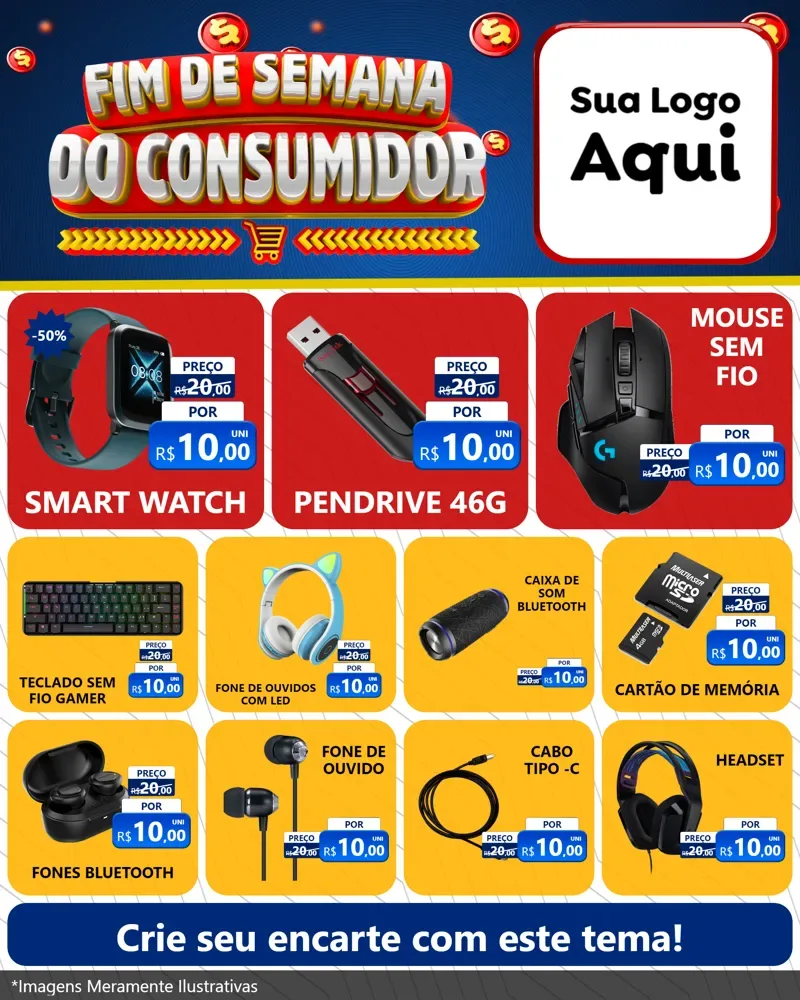 Modelo de Rede Social para Feed Instagram com o tema Fim de Semana do Consumidor para Informática