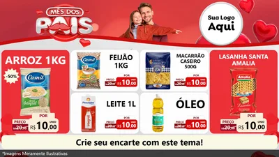 Modelo de TV para TV Horizontal com o tema Mês dos Pais para Supermercado