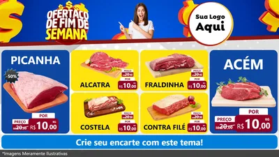 Modelo de TV para TV Horizontal com o tema Ofertaço de Fim de Semana para Açougue