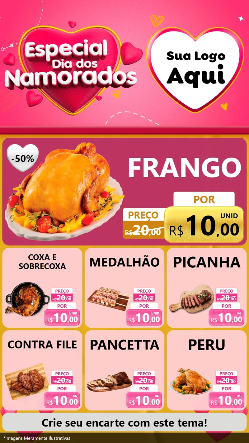 Modelo de Rede Social para Stories com o tema Especial Dia dos Namorados para Assados