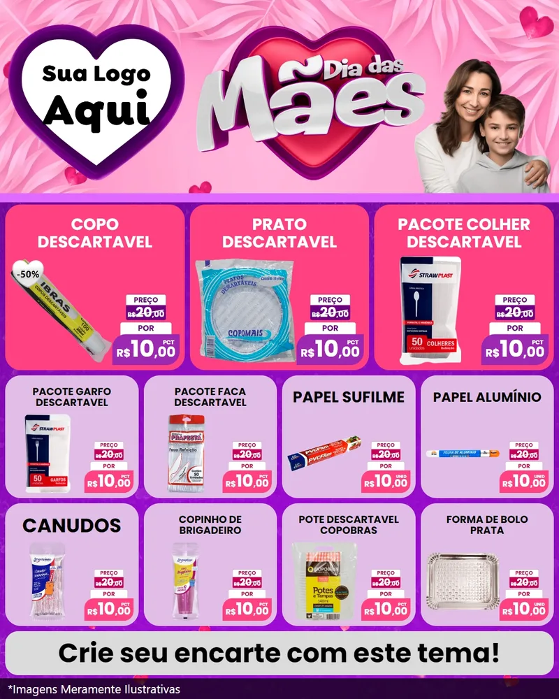 Modelo de Rede Social para Feed Instagram com o tema Dia das Mães para Embalagens