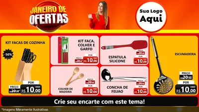 Modelo de TV para TV Horizontal com o tema Janeiro de Ofertas para Utilidades Domésticas