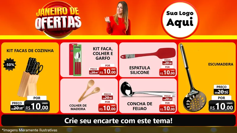 Modelo de TV para TV Horizontal com o tema Janeiro de Ofertas para Utilidades Domésticas