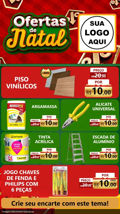 Modelo de TV para TV Vertical com o tema Ofertas de Natal para Material para Construção