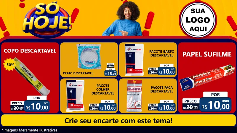 Modelo de TV para TV Horizontal com o tema Só Hoje! para Embalagens