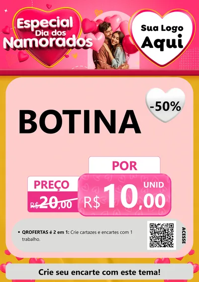 Modelo de Cartaz para Cartaz A4 Vertical com o tema Especial Dia dos Namorados para Agropecuária