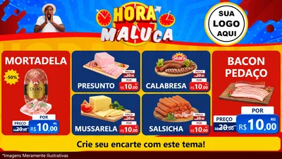 Modelo de TV para TV Horizontal com o tema Hora Maluca para Frios e Laticínios