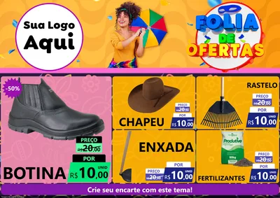 Modelo de Encarte para Encarte A4 Horizontal com o tema Folia de Ofertas para Agropecuária
