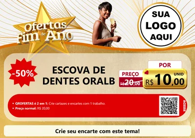 Modelo de Cartaz para Cartaz A4 Horizontal com o tema Ofertas Fim de Ano para Higiene Pessoal