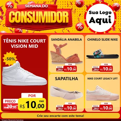 Modelo de Rede Social para Feed Facebook com o tema Semana do Consumidor para Calçados