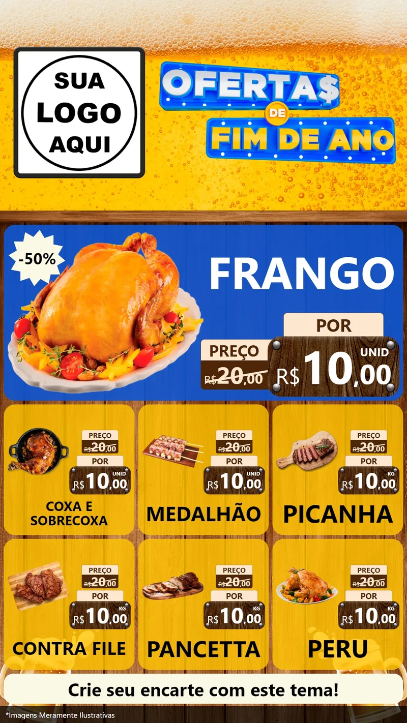 Modelo de Rede Social para Stories com o tema Ofertas de Fim de Ano para Assados