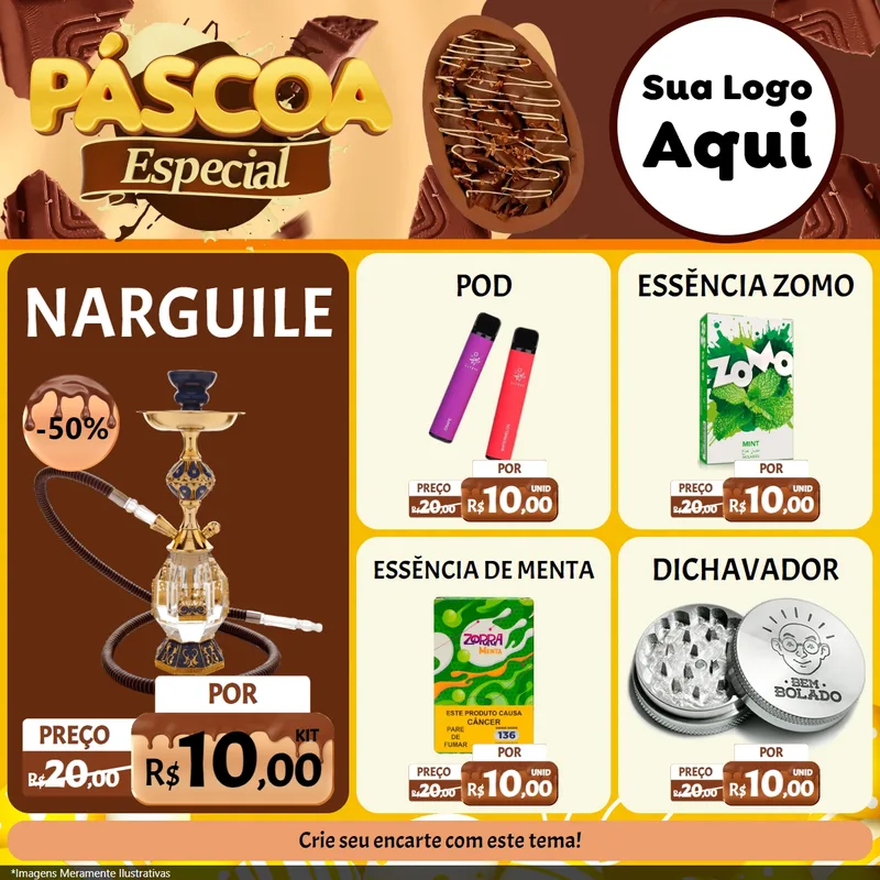 Modelo de Rede Social para Feed Facebook com o tema Páscoa Especial para Tabacaria