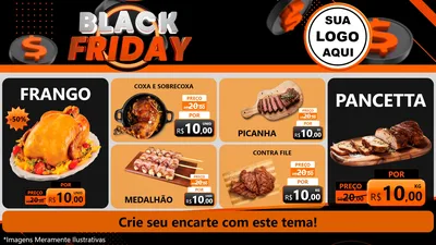 Modelo de TV para TV Horizontal com o tema Black Friday para Assados