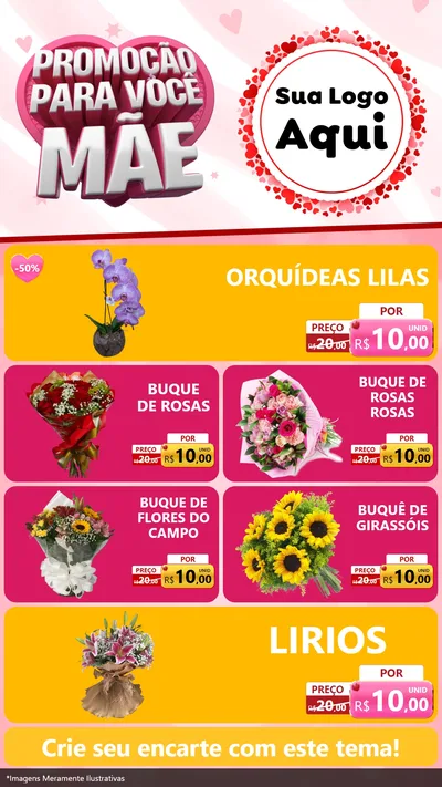 Modelo de TV para TV Vertical com o tema Promoção Para Você Mãe para Floricultura e jardim
