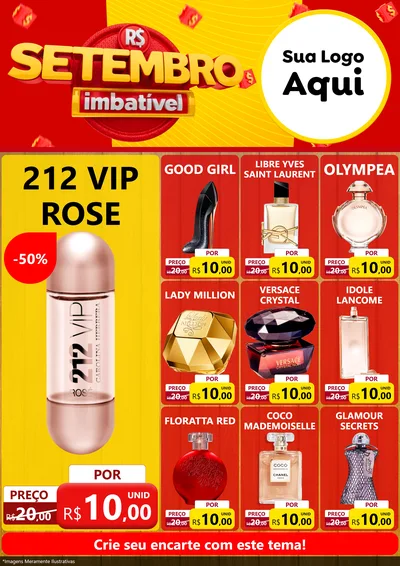 Modelo de Encarte para Encarte A4 Vertical com o tema Setembro Imbatível para Perfumes