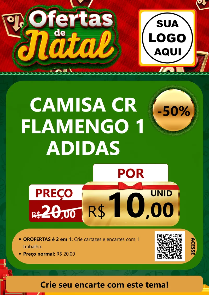 Modelo de Cartaz para Cartaz A4 Vertical com o tema Ofertas de Natal para Roupas e acessórios
