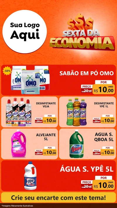 Modelo de TV para TV Vertical com o tema Sexta da Economia para Produtos de Limpeza