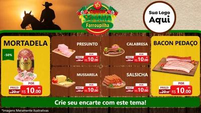 Modelo de TV para TV Horizontal com o tema Especial Semana Farroupilha para Frios e Laticínios