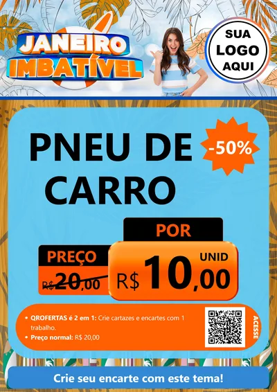 Modelo de Cartaz para Cartaz A4 Vertical com o tema Janeiro Imbatível para Auto peças