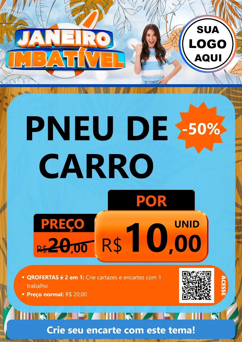 Modelo de Cartaz para Cartaz A4 Vertical com o tema Janeiro Imbatível para Auto peças