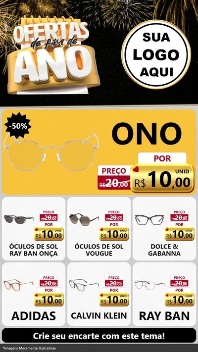 Modelo de Rede Social para Stories com o tema Ofertas de Fim de Ano para Óticas