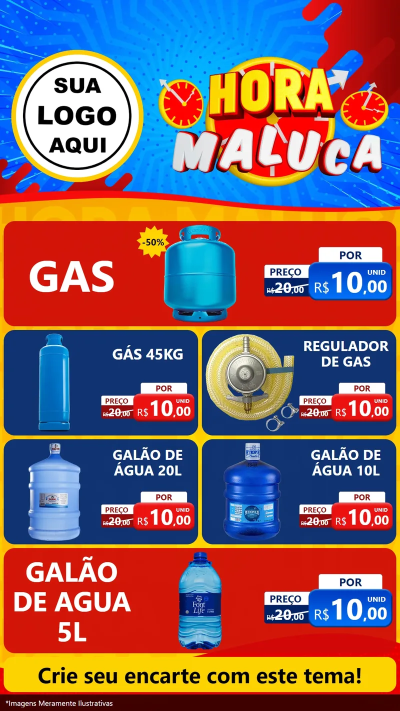Modelo de TV para TV Vertical com o tema Hora Maluca para Água e gás