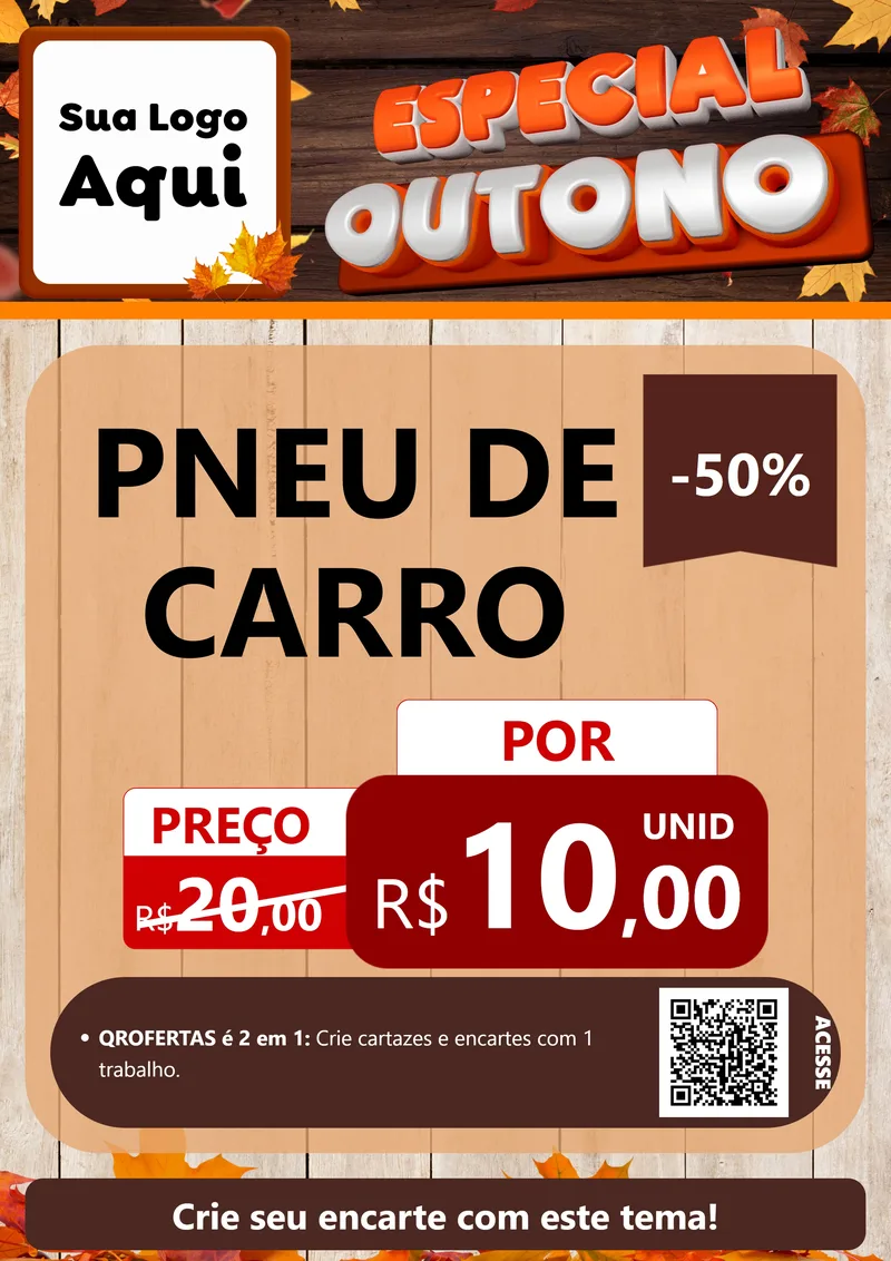 Modelo de Cartaz para Cartaz A4 Vertical com o tema Especial Outono para Auto peças