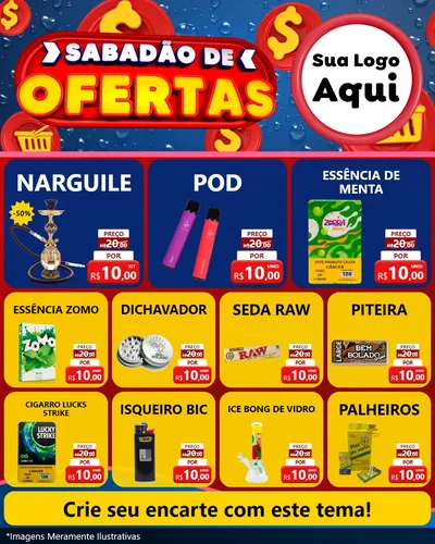 Modelo de Rede Social para Feed Instagram com o tema Sabadão de Ofertas para Tabacaria