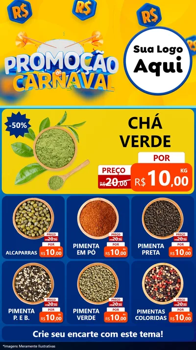 Modelo de Rede Social para Stories com o tema Promoção de Carnaval para Produtos Naturais