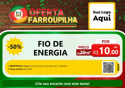 Modelo de Cartaz para Cartaz A4 Horizontal com o tema Oferta Farroupilha para Materiais Elétricos