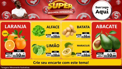 Modelo de TV para TV Horizontal com o tema Super Segunda Imperdível para Hortifrúti