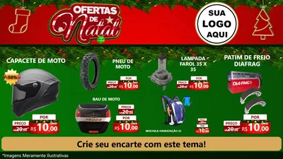 Modelo de TV para TV Horizontal com o tema Ofertas de Natal para Moto peças