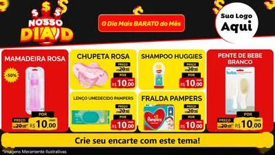Modelo de TV para TV Horizontal com o tema Nosso Dia D para Bebês
