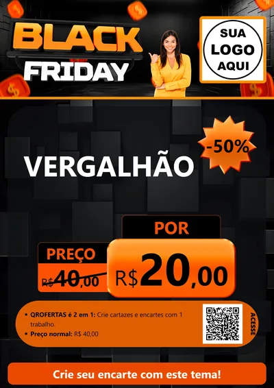 Modelo de Cartaz para Cartaz A4 Vertical com o tema Black Friday para Ferragens