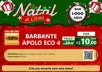 Modelo de Cartaz para Cartaz A4 Horizontal com o tema Um Natal de Ofertas para Armarinho e Aviamentos