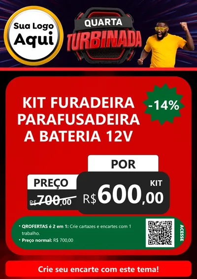 Modelo de Cartaz para Cartaz A4 Vertical com o tema Quarta Turbinada para Maquinas e Ferramentas